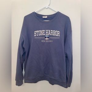 Women’s Oversized Vintage Blue Stone Harbor Crewneck